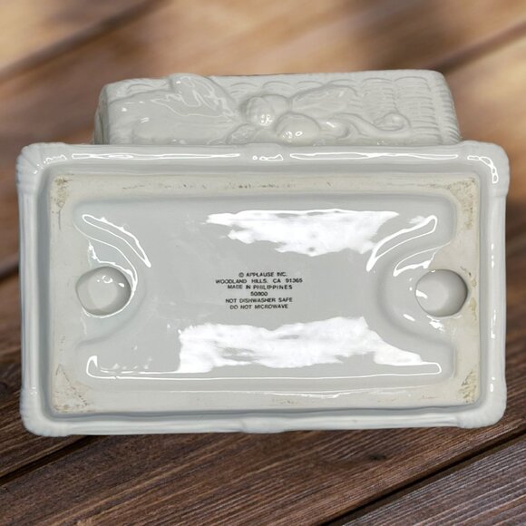 Applause Ceramic 1/4 Lb Covered Butter Dish With Lid - Picture 6 of 13